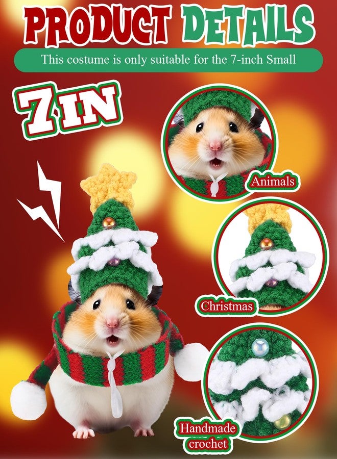 SilTriangle 12 Pieces Christmas Mini Goose Outfits Hat and Scarves 7 Inch Desk Goose Hats with Adjustable Straps Mini Christmas Headwear for Figurine Keychain Holder - Image 3